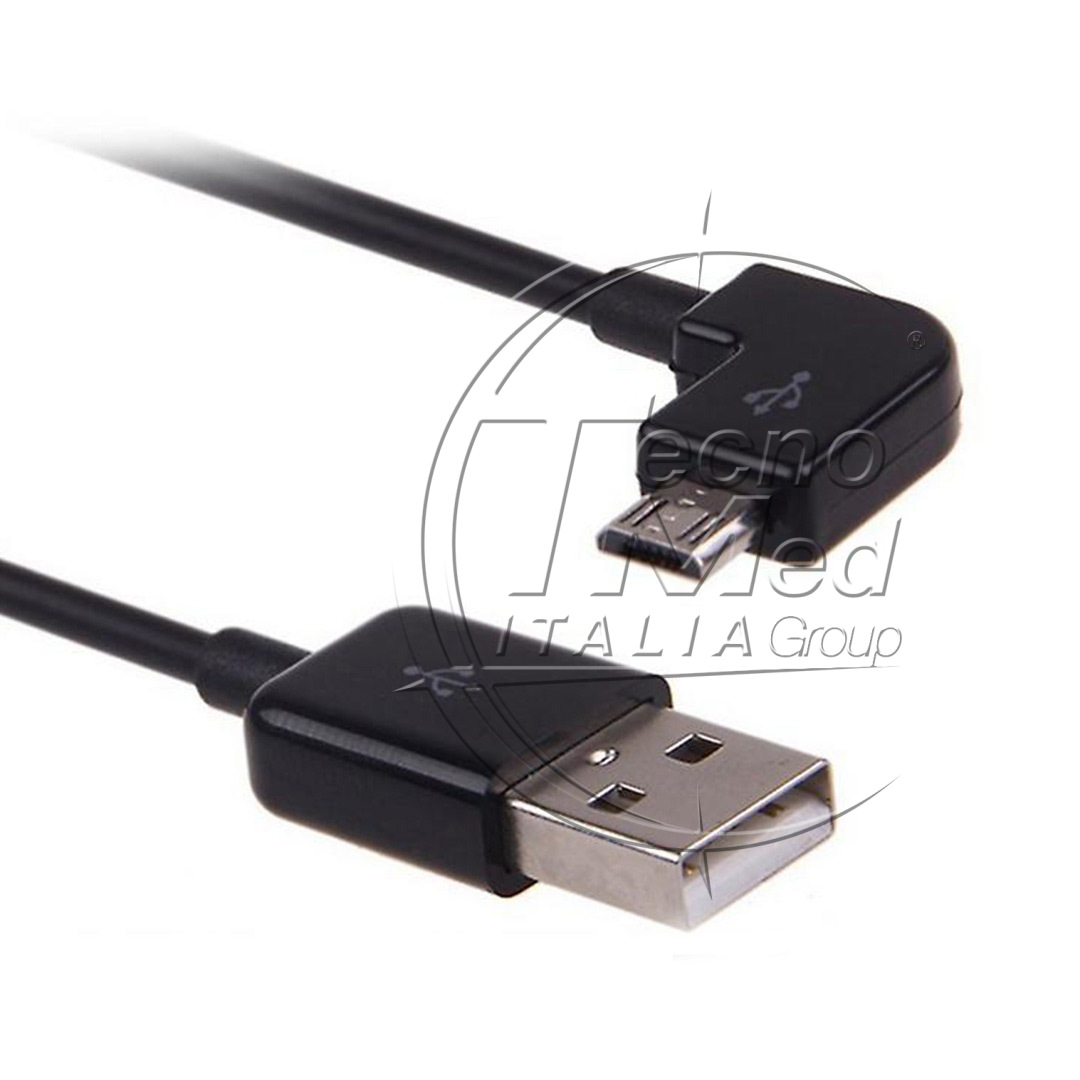 Left angled USB-A / USB MICRO cable 3mt - Tecnomed Italia Group